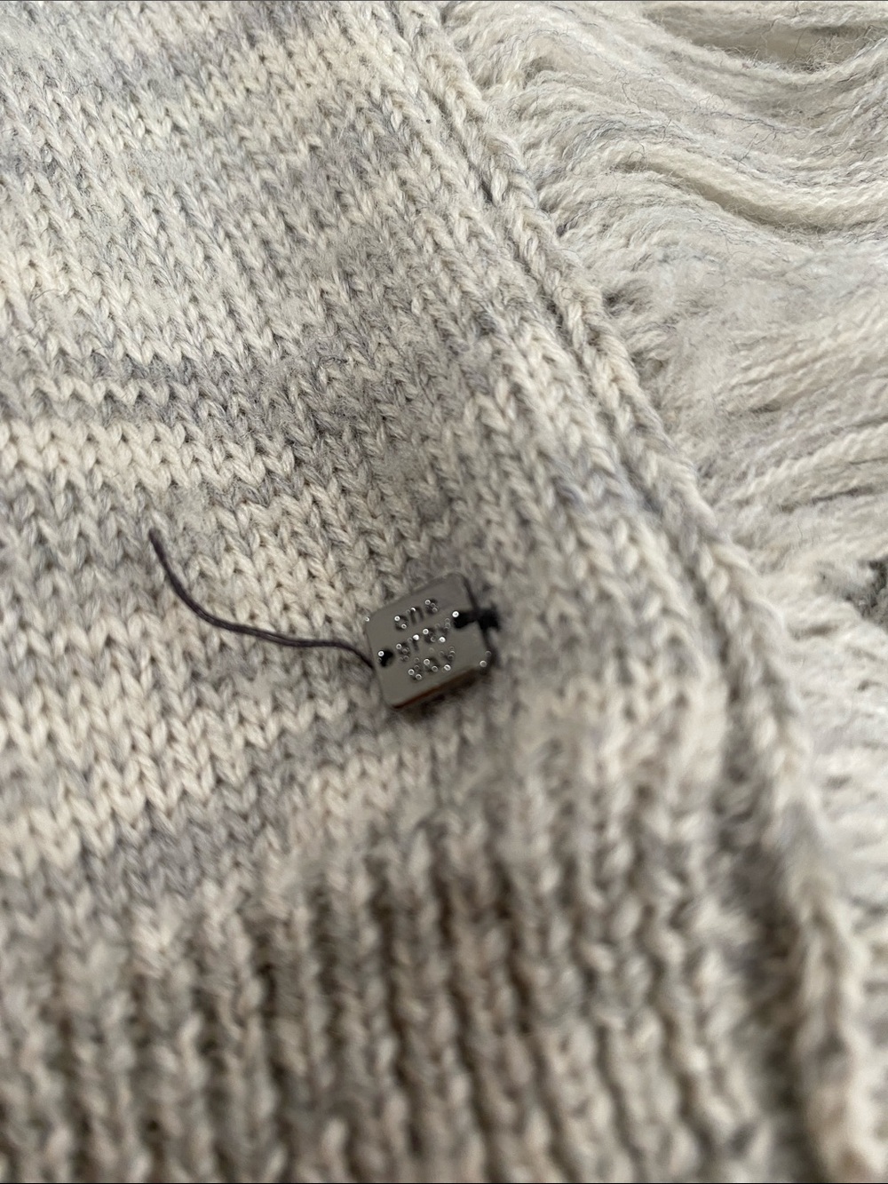 Women's Fringe Hem Crewneck Sweater - Light Heather Gray - Picture 4 of 8